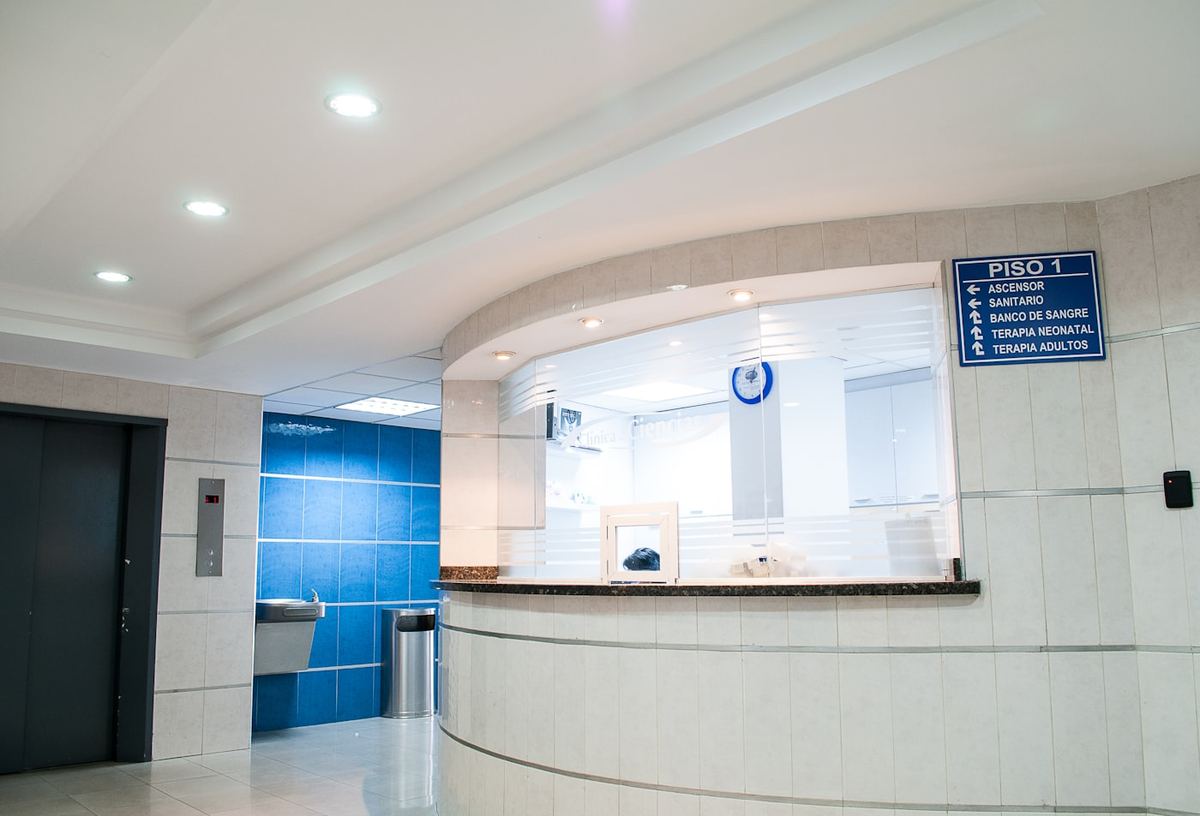 Modern hospital reception area